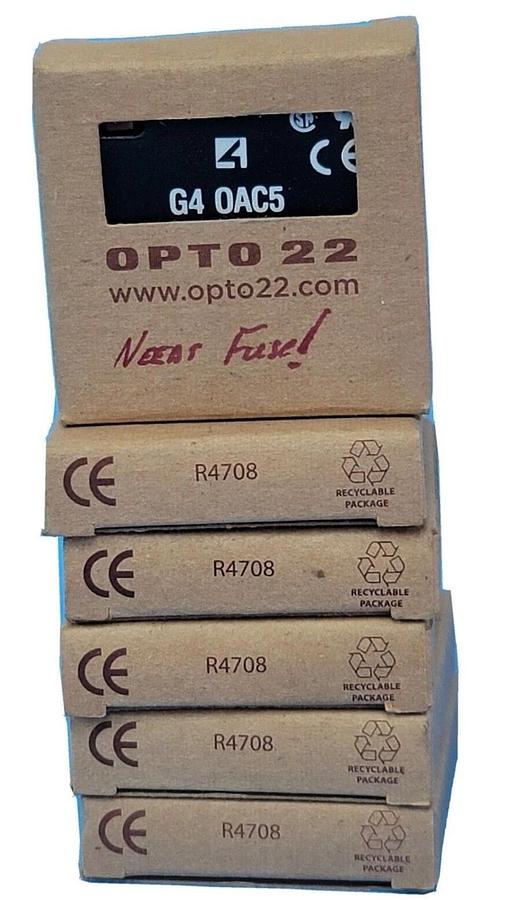 Used LOT OF 6 NEW OPTO 22 G4-OAC5 OUTPUT MODULES 120VAC 3A G4OAC5
