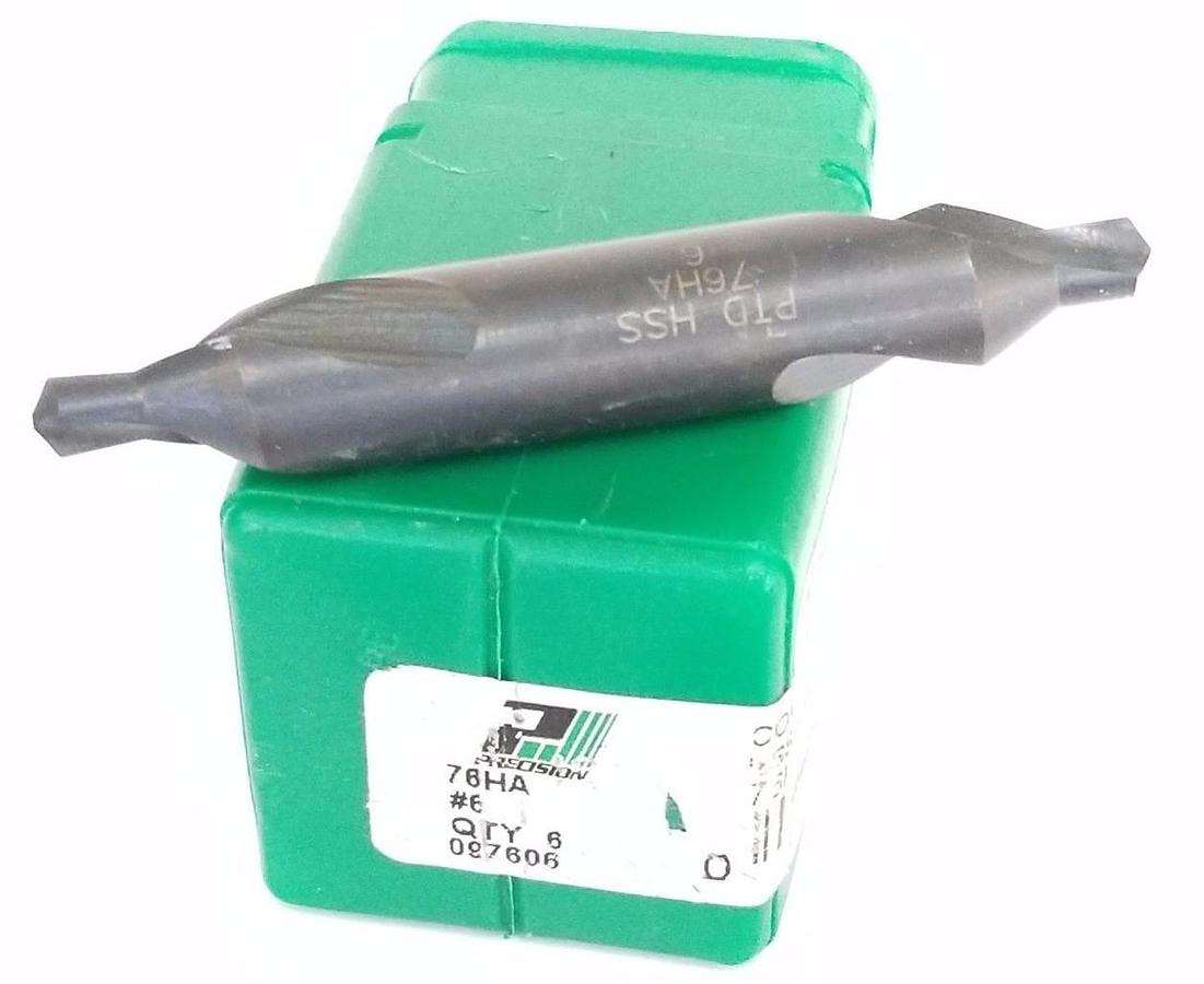 Used LOT OF 6 NEW PRECISION TWIST DRILL 097606.0356 STYLE: 76 HA, SIZE: 6, STELL HSS