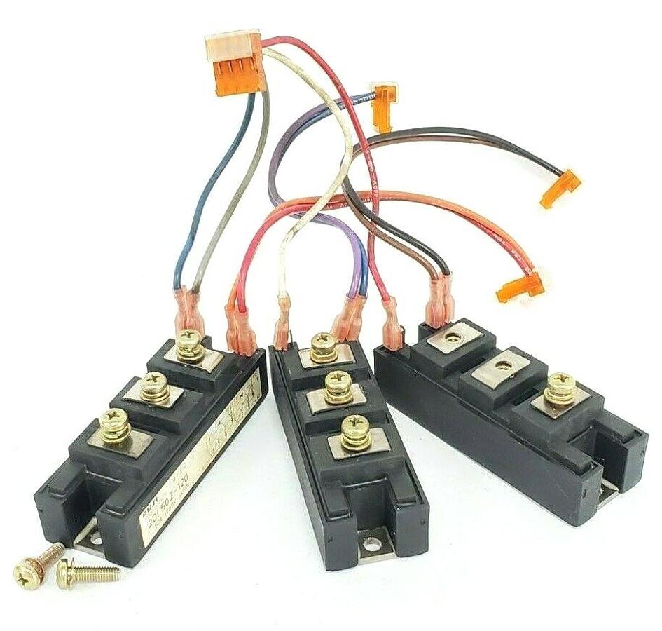 Used LOT OF 3 FUJI ELETRIC 2DI50Z-120 TRANSISTOR BLOCKS 50A 1200V, 2DI50Z120