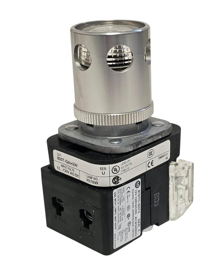 NEW ALLEN BRADLEY 800T-QAH2W PUSHBUTTON 800TQAH2W SER. U WHITE WITH 800TC-N374