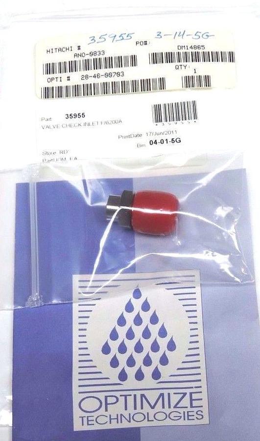 Used NEW OPTIMIZE TECHNOLOGIES 28-46-00703 VALVE CHECK INLET F/6200A, 284600703