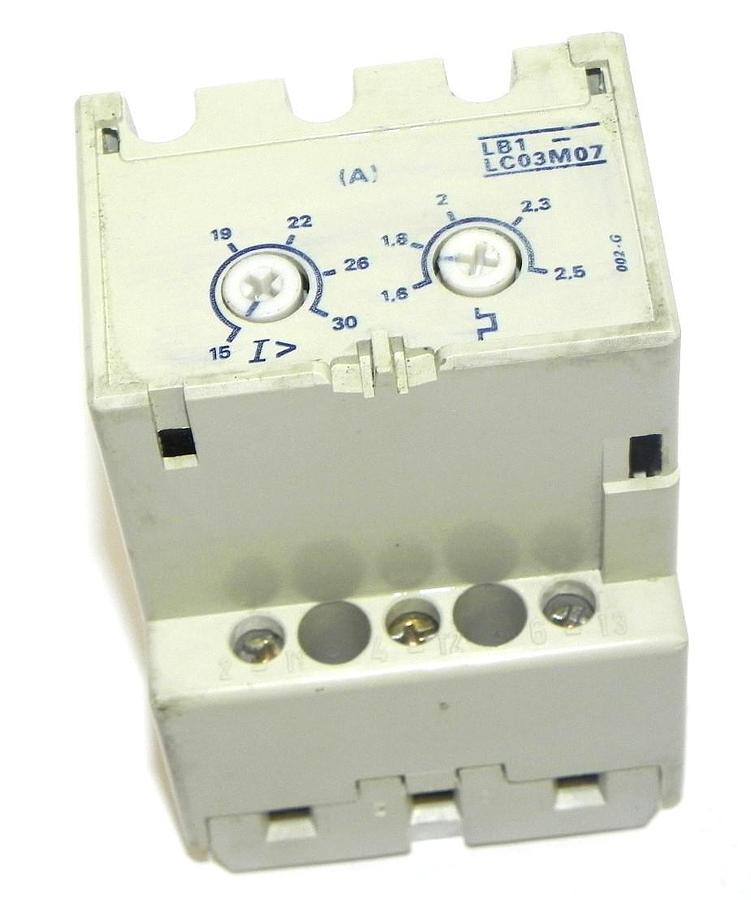 Used TELEMECANIQUE LB1-LC03M07 OVERLOAD PROTECTION MODULE 1.6-2.5AMP LB1LC03M07