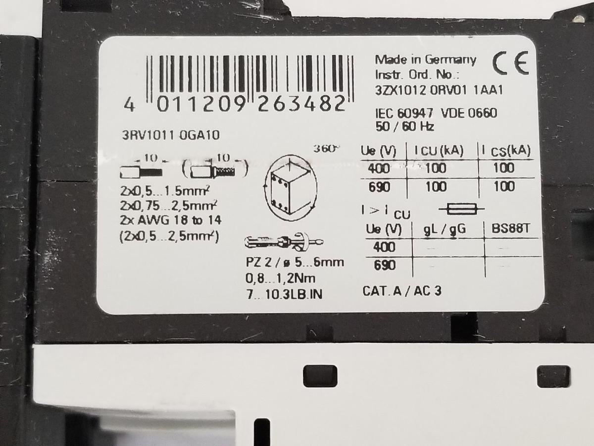 Used SIEMENS 3ZX1012-0RV01-1AA1, 3ZX1012-0RH11-1AA1, 3ZT-1916-1DG00, 3RV1915-1A