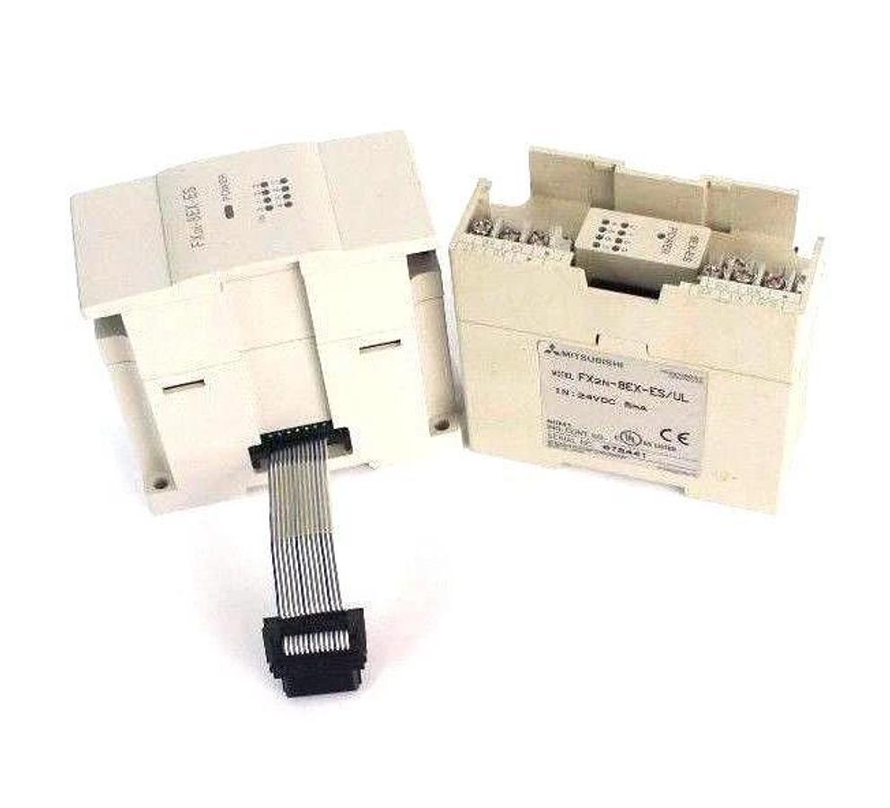 Used LOT OF 2 MITSUBISHI FX2N-8EX-ES/UL EXTENSION BLOCK MODULES 24VDC FX2N8EXESUL