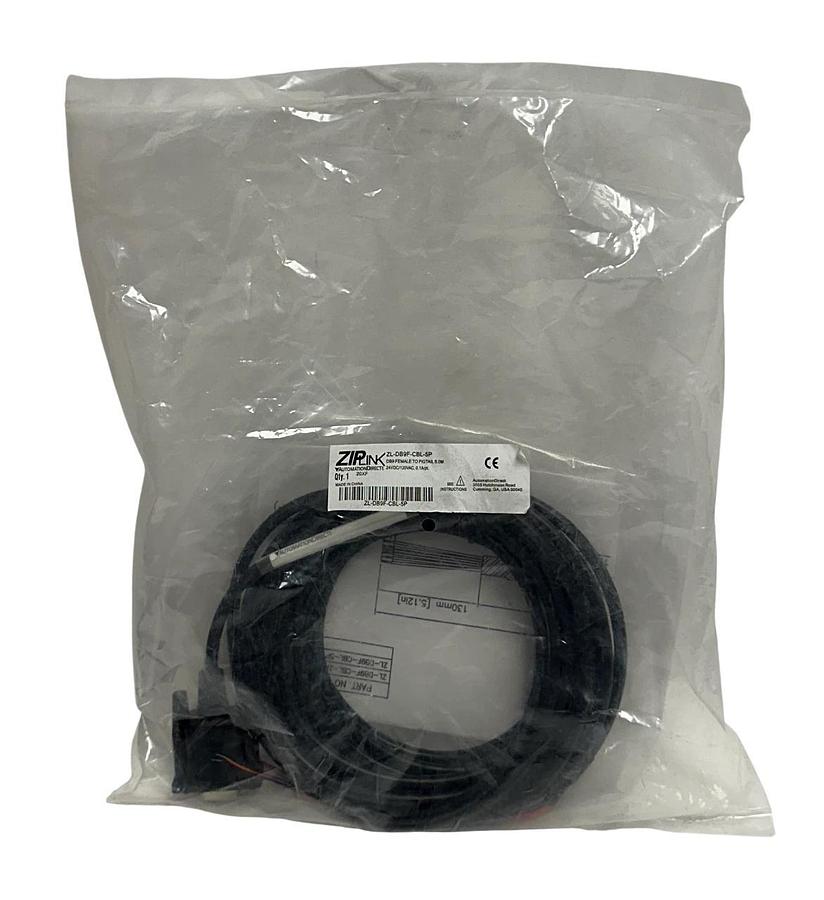 Used AUTOMATIONDIRECT ZL-DB9F-CBL-5P / ZLDB9FCBL5P ZIPLINK CABLE DB9 FEMALE 5M NSFS