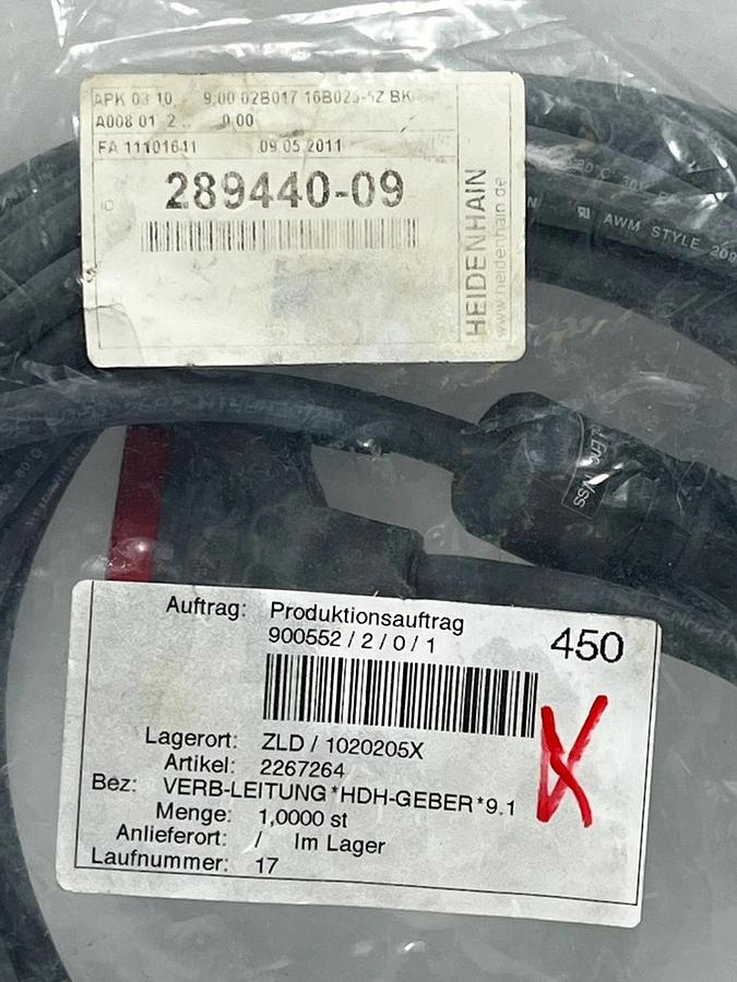 Used HEIDENHAIN 289440-09 Adapter Cable APK 12-Pin (Female) to 12-Pin (Male) 9m