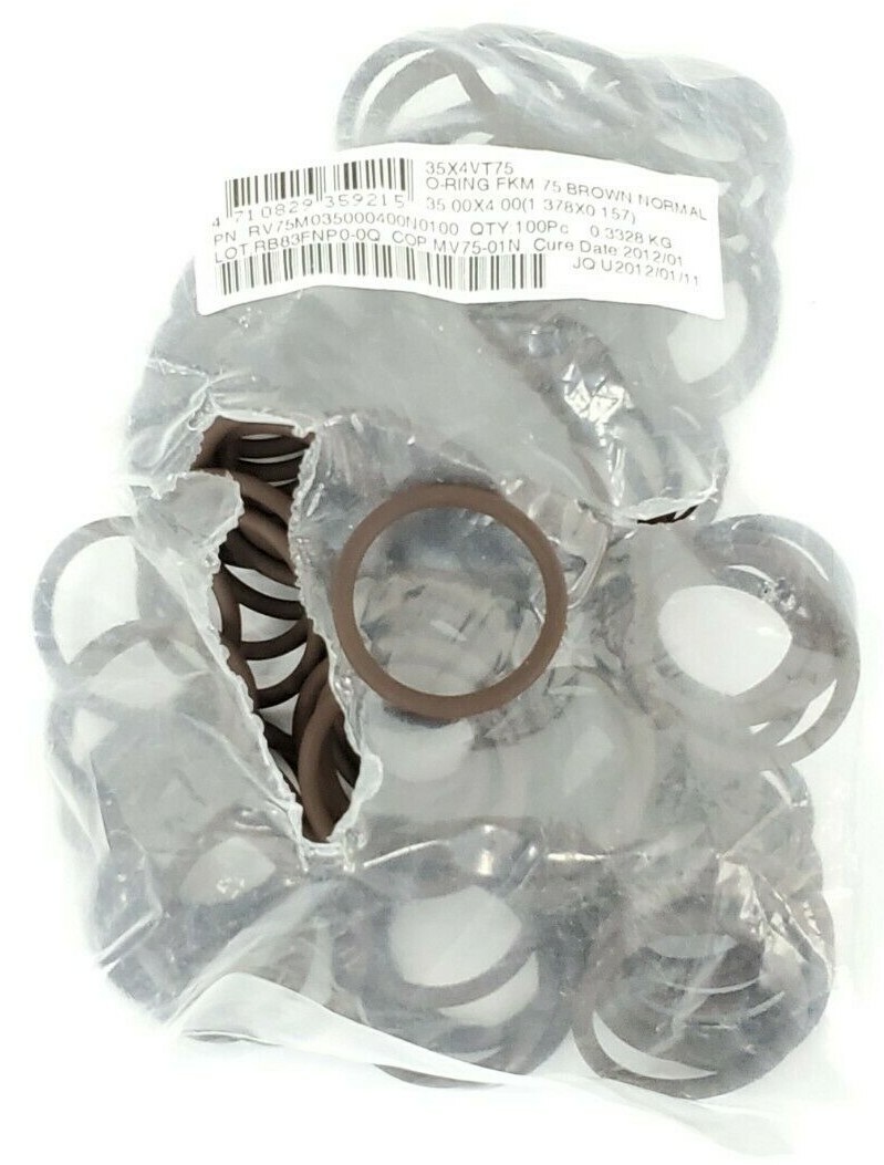 Used BAG OF 95 NEW RV75M035000400N0100 O-RINGS FKM 75 BROWN NORMAL 35X4VT75 35 X 4MM