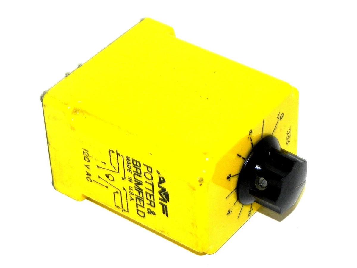 Used POTTER & BRUMFIELD CDB-38-70001 TIME DELAY RELAY 0.1 TO 1 SEC. 10AMP, 120VAC