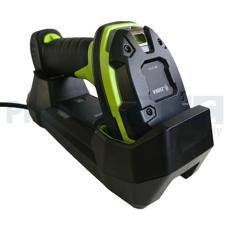 Used NEW ZEBRA DS3678-SR SCANNER SR/FIPS W/ CHARGING CRADLE, POWER ADAPTER, & BATT.