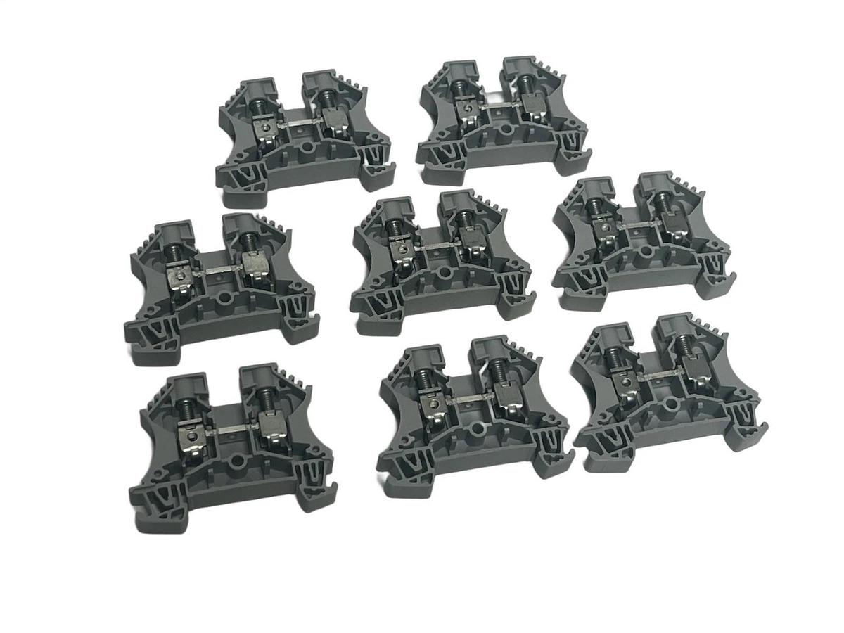 Lot of 8 Allen Bradley 1492-J10 Terminal Blocks - Single Level Feed-Through 10mm