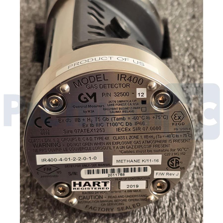 Used MSA GENERAL MONITORS IR400 HART GAS DETECTOR IR400-4-01-2-2-0-1-0 32500-12 NSNP