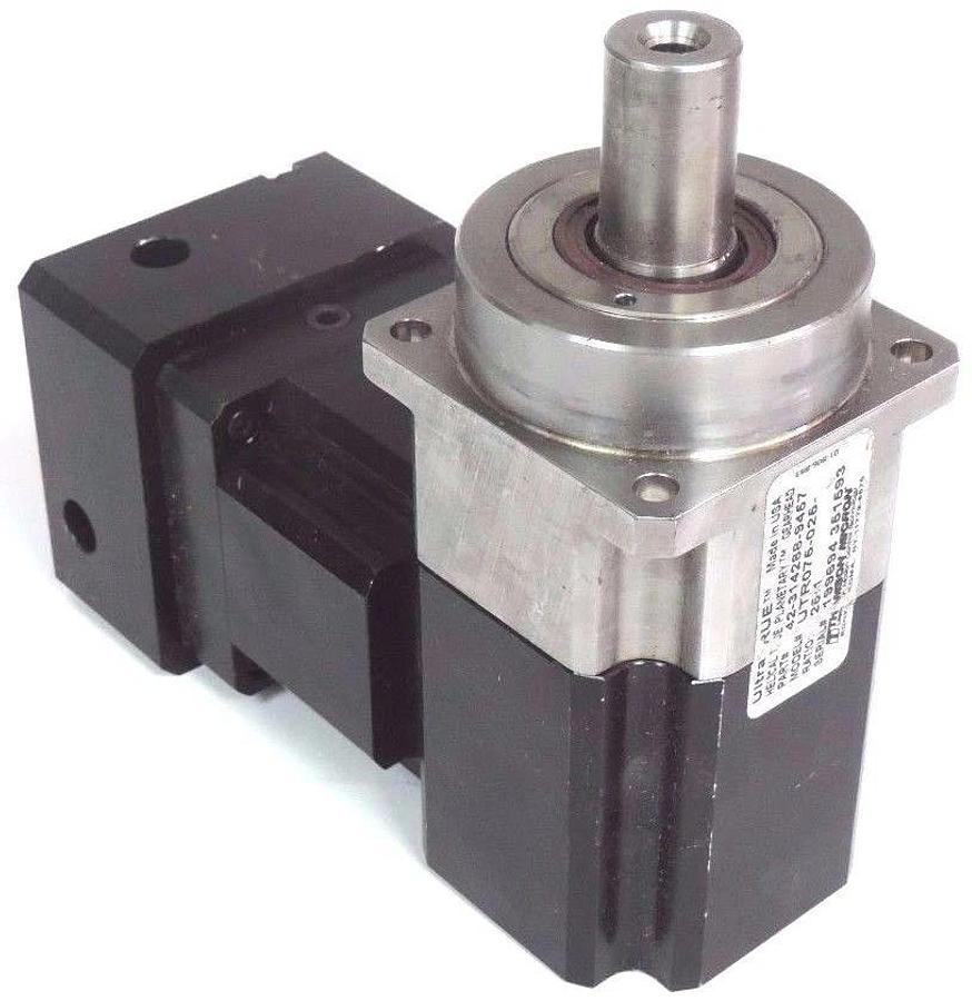 Used THOMSON MICRON 42-314288-9457 SERVO MOTOR UTR075-025-0-RM075-37 GEARBOX 90 DEG.