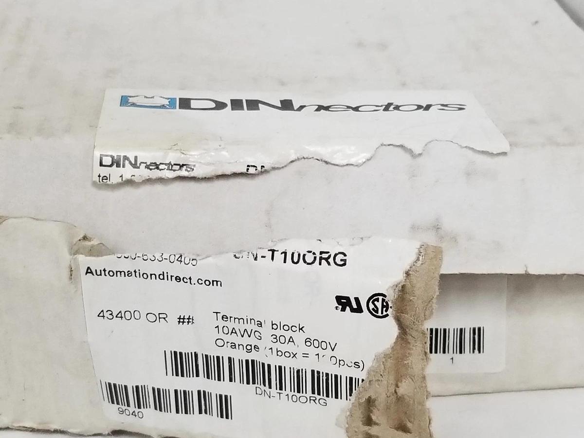Used LOT OF 70 NIB DINnectors DN-T10ORG TERMINAL BLOCKS 10AWG 30AMP 600V DNT10ORG