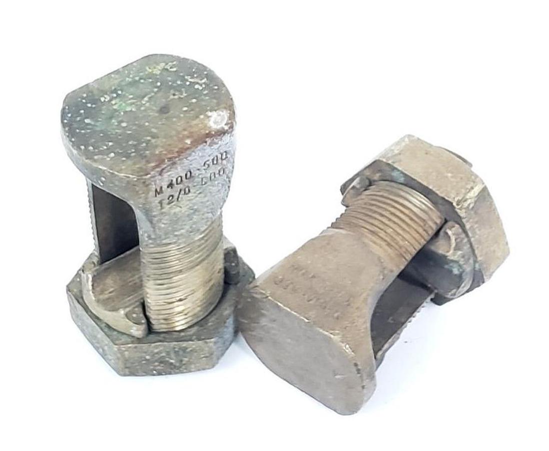 Used LOT OF 2 T&B THOMAS & BETTS 12T SPLIT BOLT CABLE CONNECTORS, M400-500, T2/0-500
