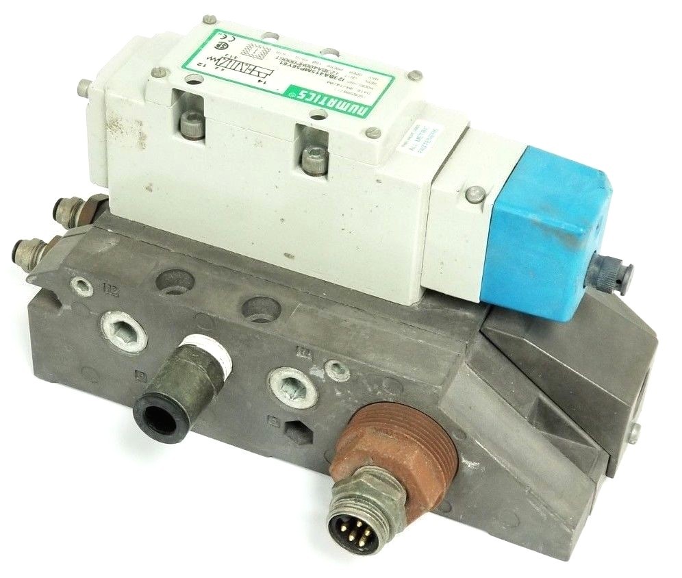 Used NUMATICS I23BA415MP56Y61 SOLENOID METRIC VALVE W/ BASE MANIFOLD I23BA400MP00061