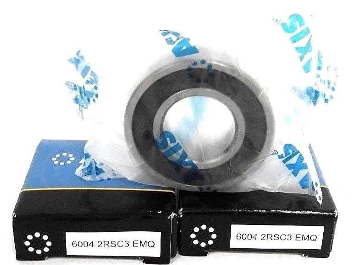 Used LOT OF 2 NEW AXIS 6004-2RSC3-EMQ BALL BEARING DEEP GROOVE 20MM BORE