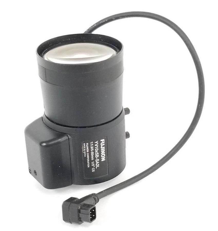 Used FUJINON YV10x5B-SA2L VARIFOCAL LENS 1:1.3, 5-50mm, 1/3 CS, YV10x5BSA2L