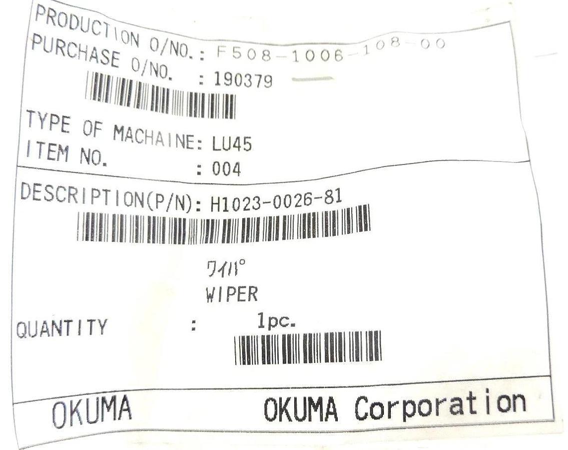 Used OKUMA H1023-0026-81 LP-16SS WIPER ASSY. H1023002681