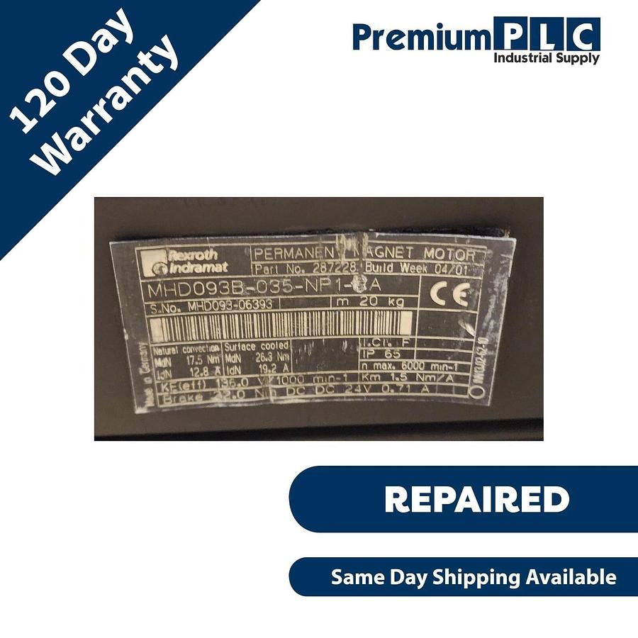 Refurbished REPAIRED BOSCH REXROTH / INDRAMAT MHD093B-035-NP1-BA MHD SERVO MOTOR R911287741