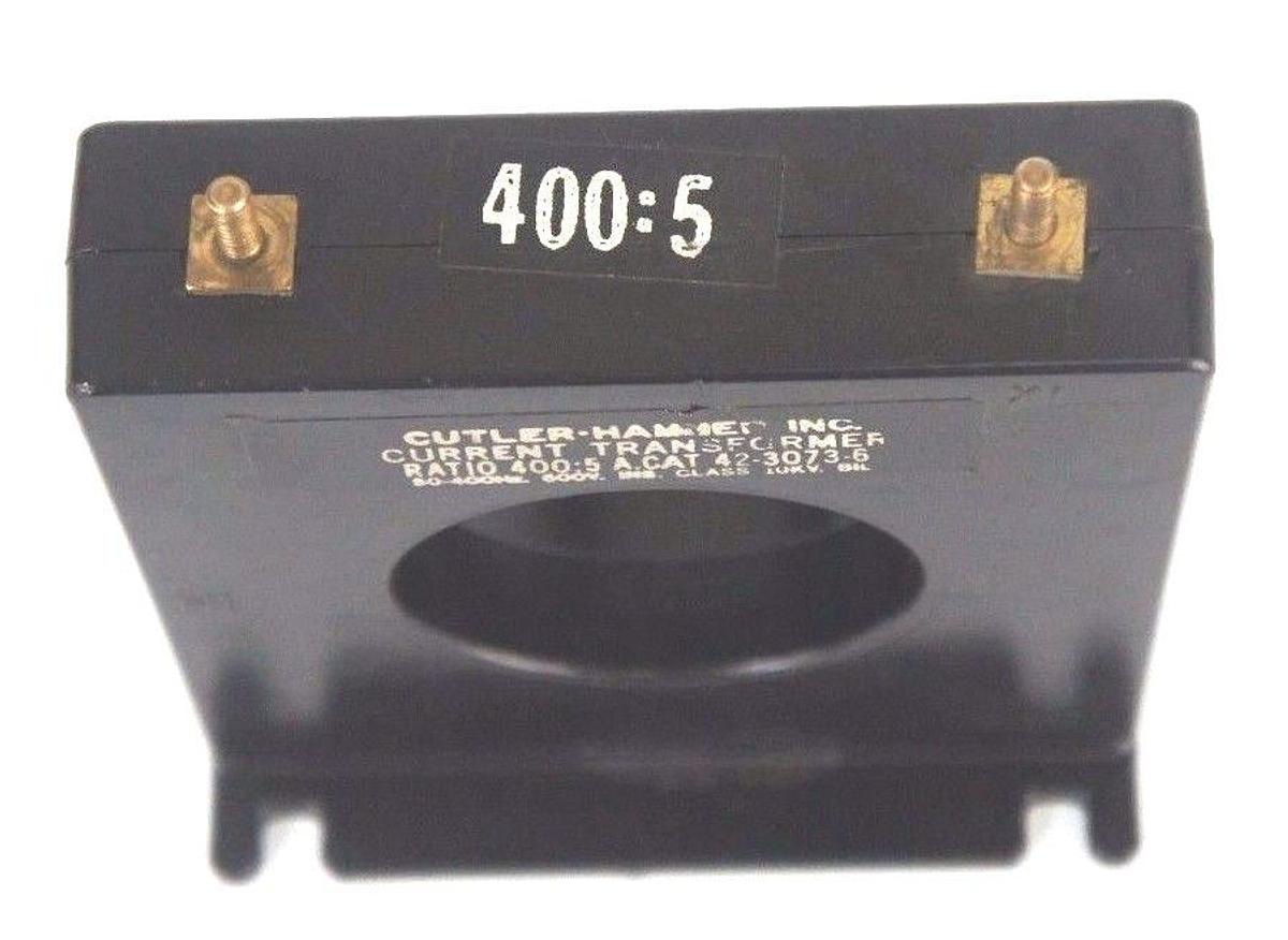 Used CUTLER-HAMMER 42-3073-6 RATIO 400:5 TRANSFORMER