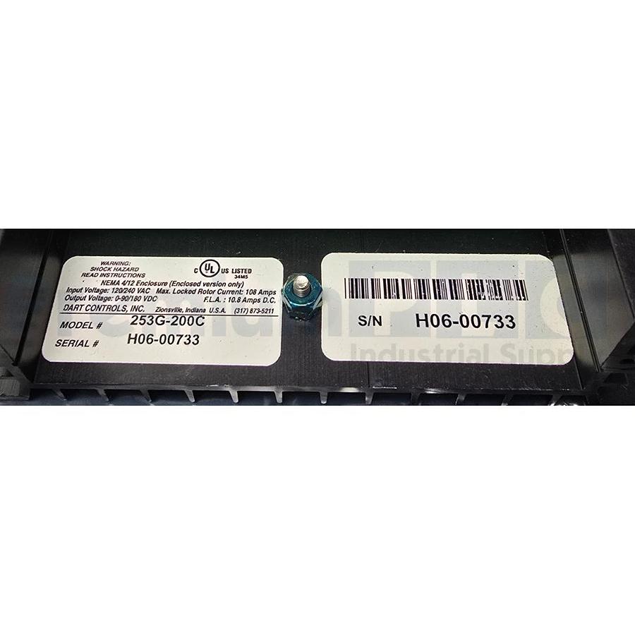 NEW DART CONTROLS INC 253G-200C DC SPEED CONTROL 2HP NEMA 4 IN:120/240VAC NSMP
