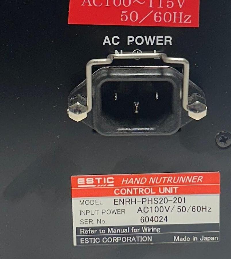 Used ESTIC ENRH-PHS20-201 / ENRHPHS20201 HANDY 1000 HAND NUTTRUNNER CONTROL 110V NSNP