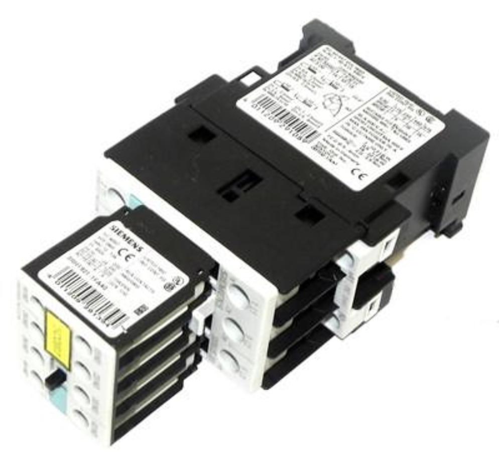 Used SIEMENS 3RT1025-1B CONTACTOR WITH 3RH1921-1FA40 CONTACT BLOCK