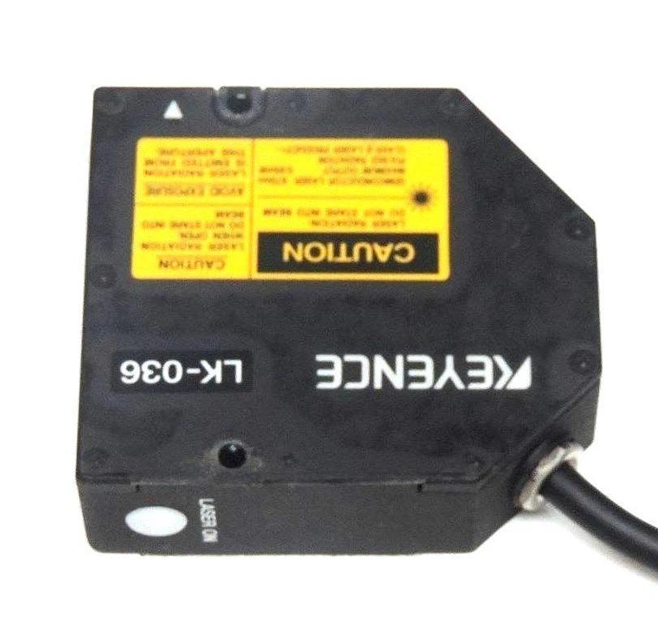 Used KEYENCE LK-036 LINEAR POSITION SENSOR HEAD 24VDC, 400MA, 10/50HZ, LK036