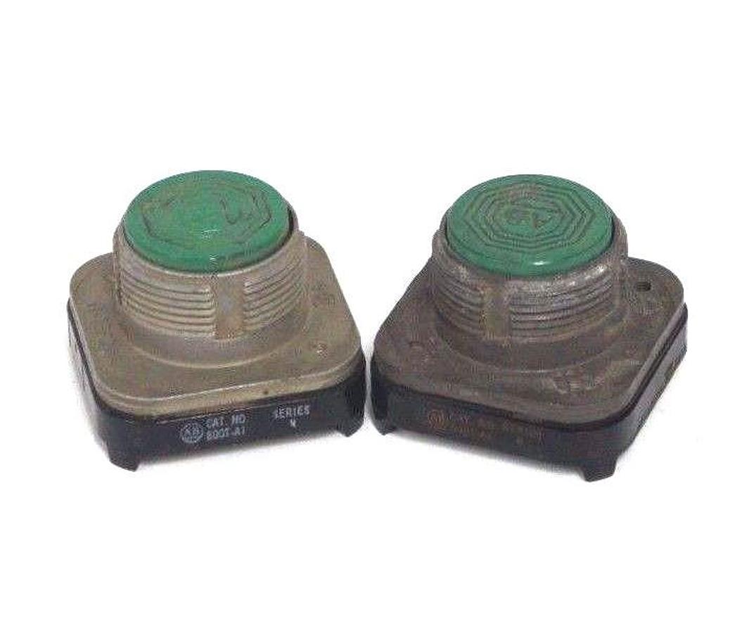 Used LOT OF 2 ALLEN BRADLEY 800T-A1 PUSH BUTTON FLUSH HEADS SER B AND SER N