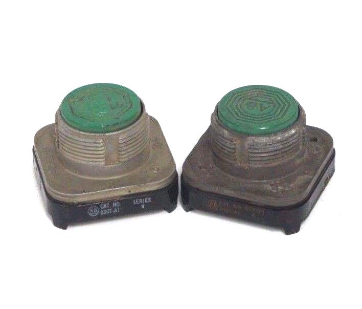 Used LOT OF 2 ALLEN BRADLEY 800T-A1 PUSH BUTTON FLUSH HEADS SER B AND SER N