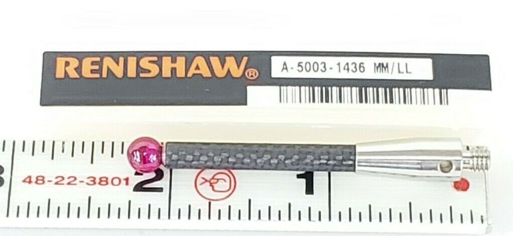 NEW RENISHAW A-5003-1436 MM/LL RUBY BALL STYLI 38.5mm CARBON FIBER STEM
