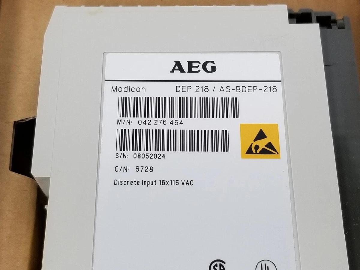 Used NIB AEG MODICON DEP-218 / AS-BDEP-218 DISCREET INPUT MODULE M/N: 042-276-454