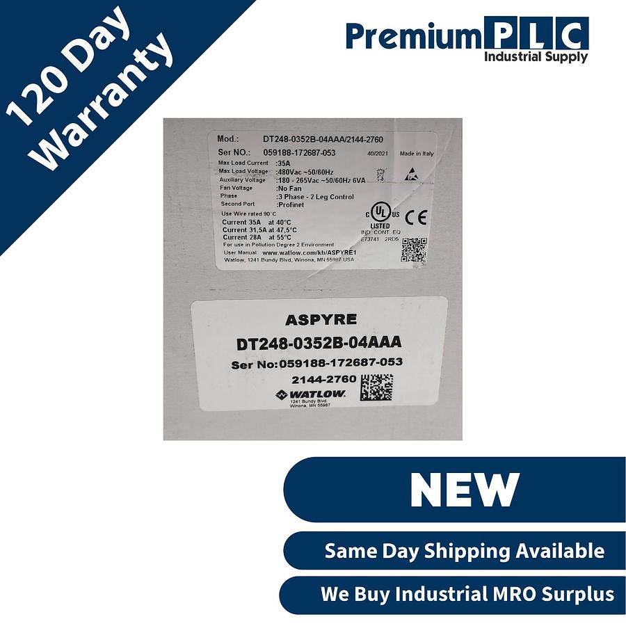 Used NEW WATLOW DT248-0352B-04AAA/2144-2760 ASPYRE DT POWER CONTROLLER 35A 2144-2760