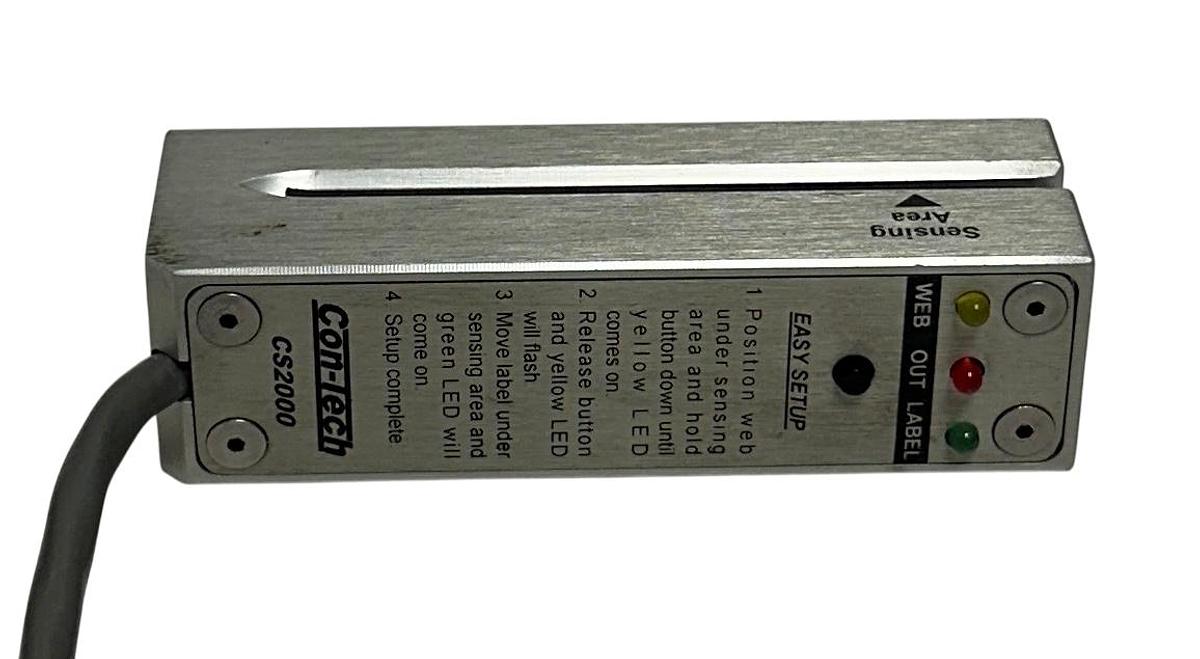 Used ACCRAPLY CON-TECH CS2000 / 840634 OEM LABEL SENSOR 10-30VDC 8FT CABLE USNP