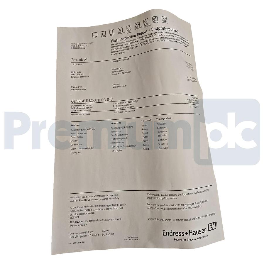 Used ENDRESS+HAUSER E+H FMU40-TYB2C4 Prosonic M ULTRASONIC LEVEL SENSOR 52010286 NSMP
