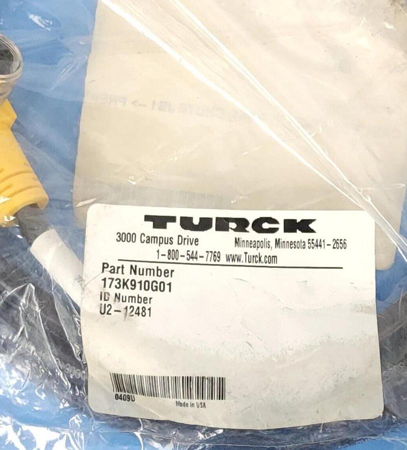 Used NEW TURCK 173K910G01 CABLE ID NO. U2-12481