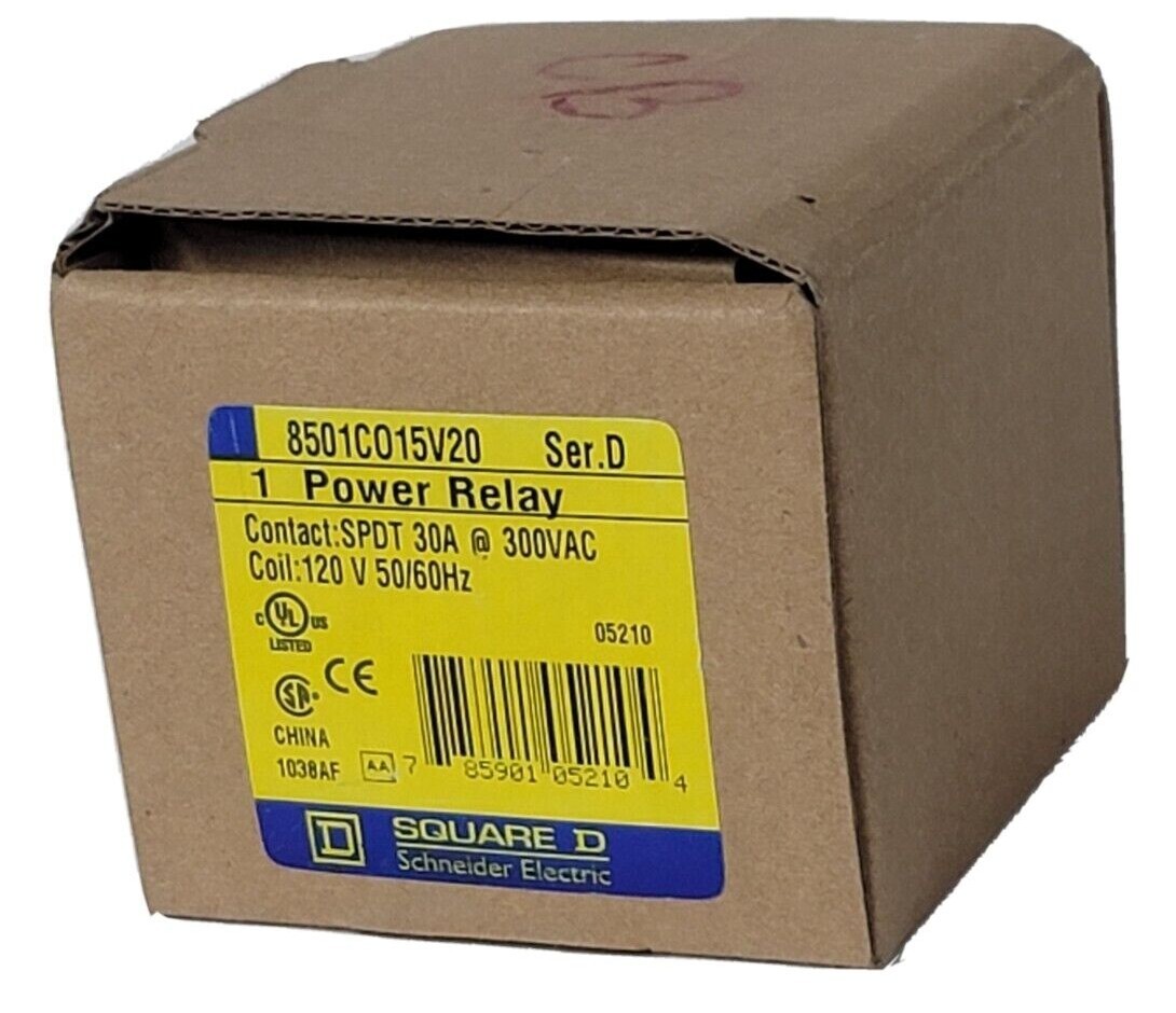 Used NEW SQUARE D 8501CO15V20 /D POWER RELAY 50/60Hz