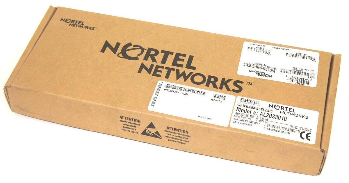 Used NIB NORTEL NETWORKS 303735-BR08 BAYSTACK 400-ST1 MDA, HDW 02, MOD REV 06