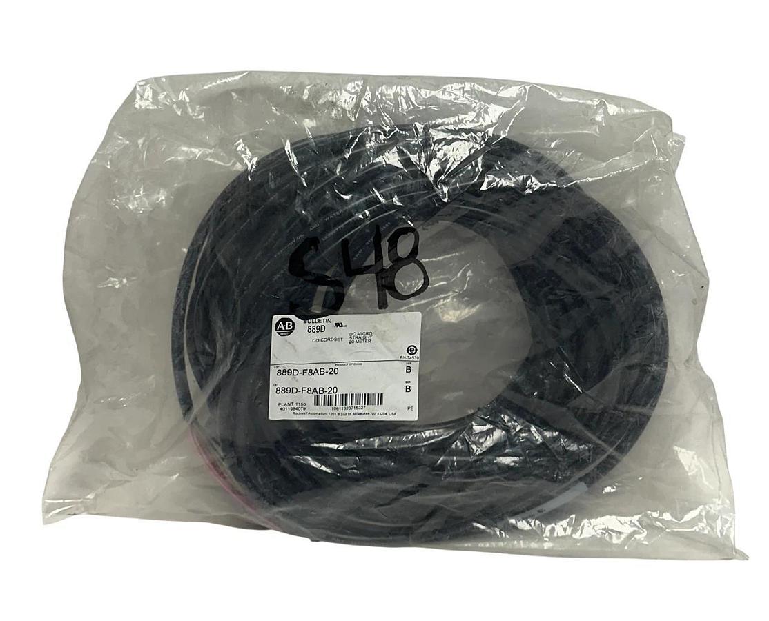 ALLEN BRADLEY 889D-F8AB-20 /B DC MICRO QD CORDSET STRAIGHT 20M LENGTH 8-PIN NSMP