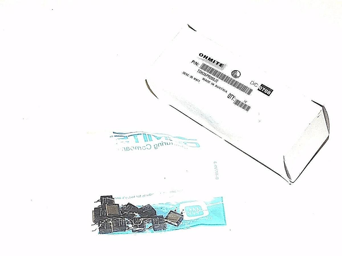 Used LOT OF 10 NIB OHMITE TDH35PR200JE THICK FILM RESISTORS