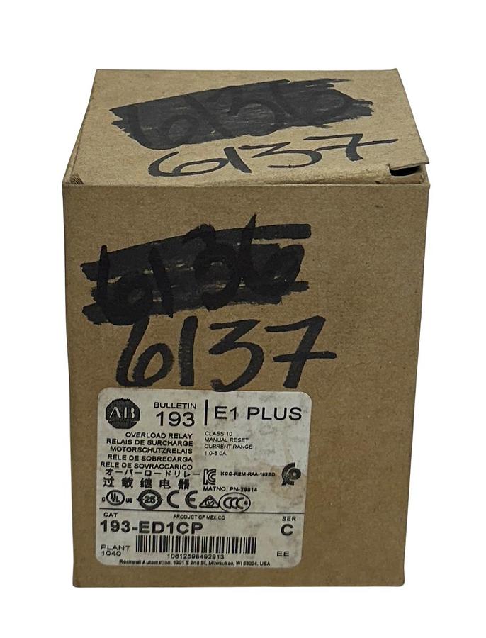Used ALLEN BRADLEY 193-ED1CP /C E1 Plus OVERLOAD RELAY CLASS 10 1.0-5.0A MANUAL NSMP