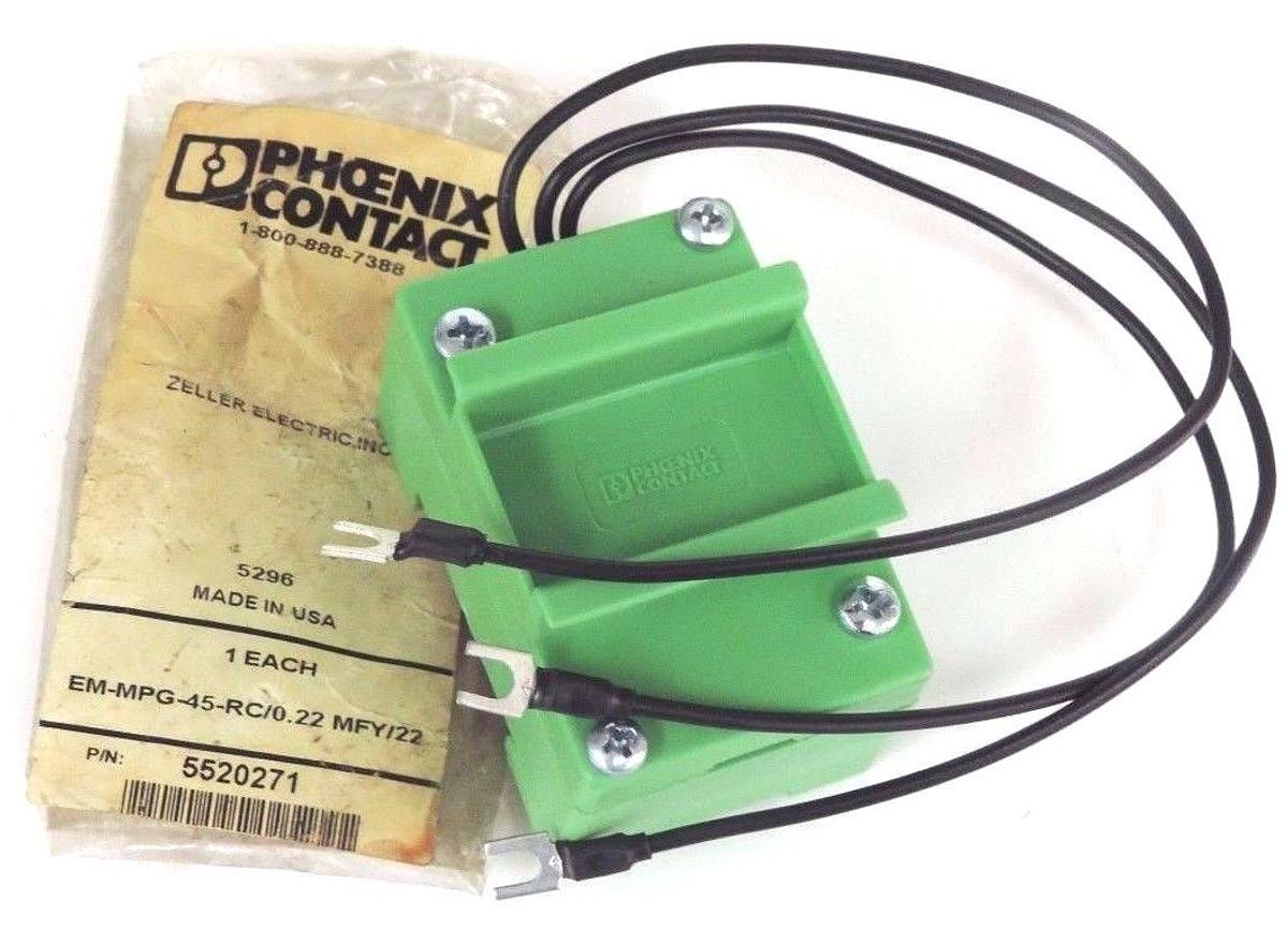 Used NEW PHOENIX CONTACT EM-MPG-45-RC/0.22 MFY/22 RELAY EMMPG45RC P/N: 5520271