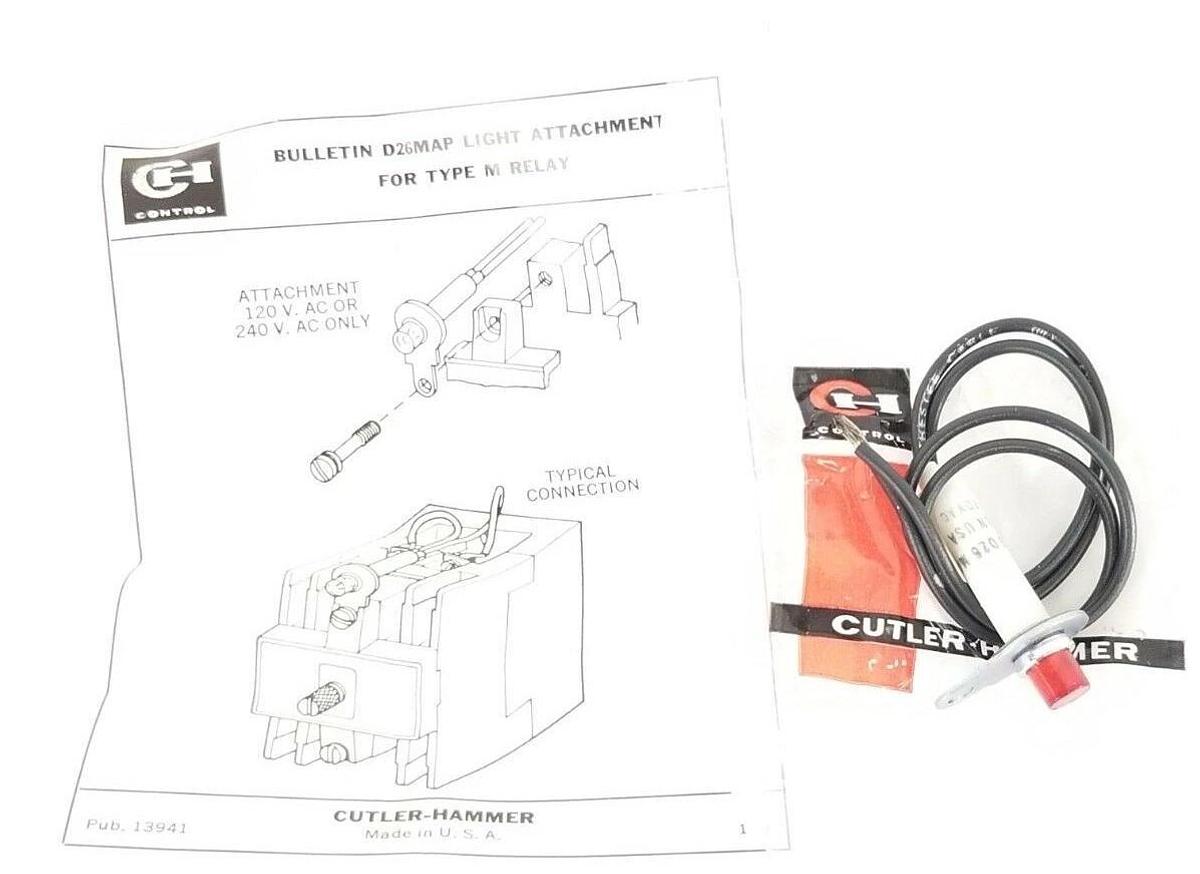 Used LOT OF 10 NIB CUTLER-HAMMER D26MAP-120 RELAY INDICATING LAMPS, 120VAC, D26MAP120
