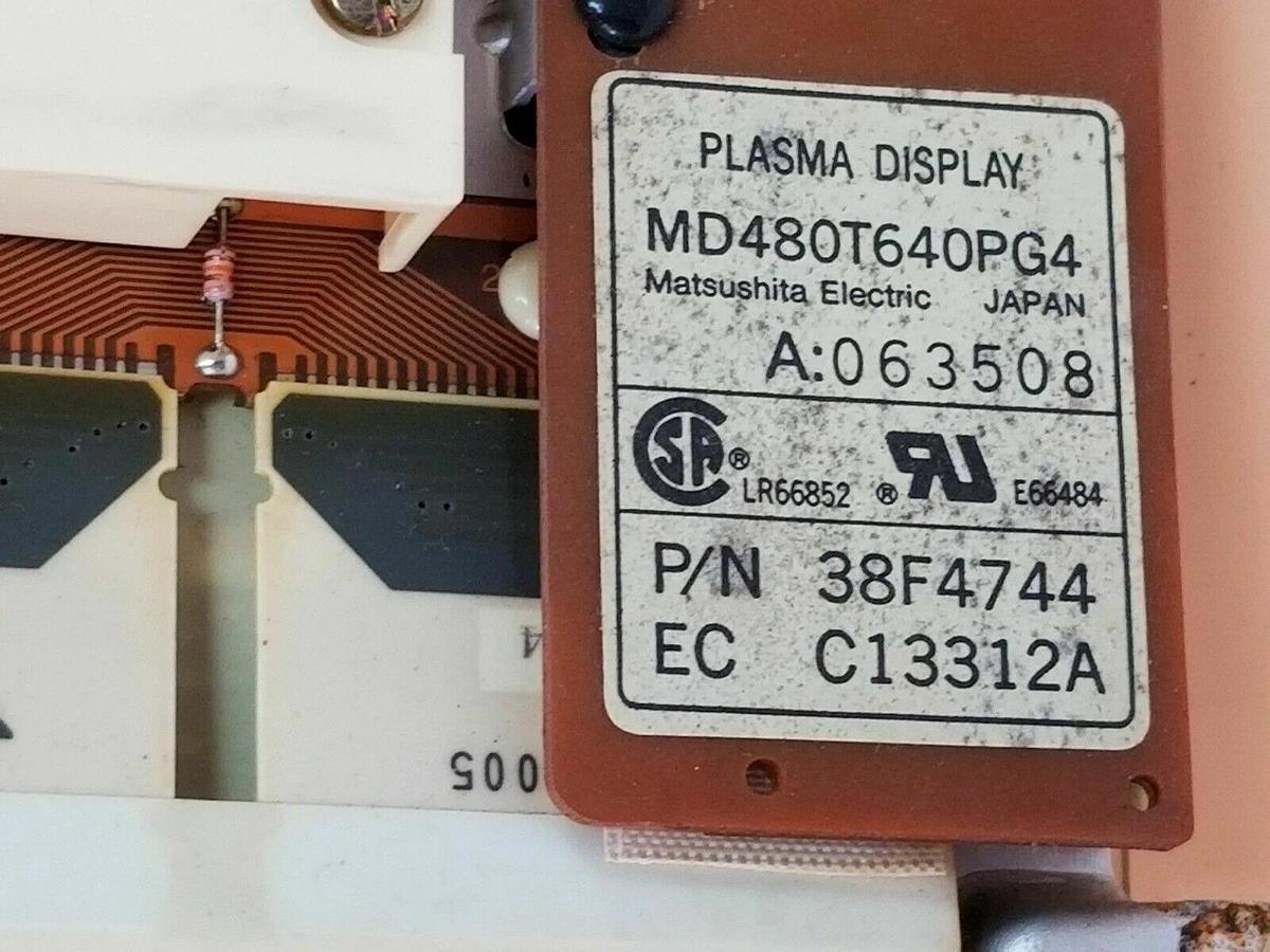 Used MATSUSHITA ELECTRIC MD480T640PG4 PLASMA DISPLAY 38F4744 W/ M480T640HB03C-1 BOARD