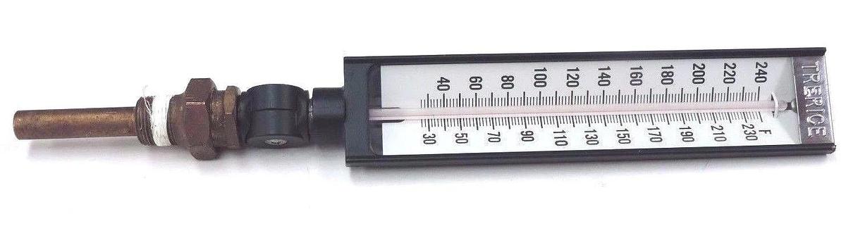 Used TRERICE INDUSTRIAL THERMOMETER 28-240 DEGREES F