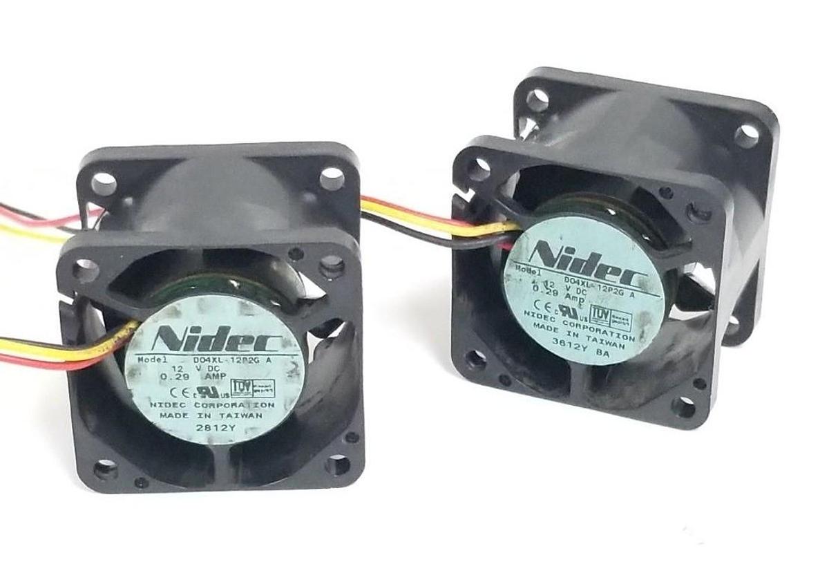 Used LOT OF 2 NIDEC D04XL-12P2G A FANS 12VDC, 0.29A, D04XL12P2GA