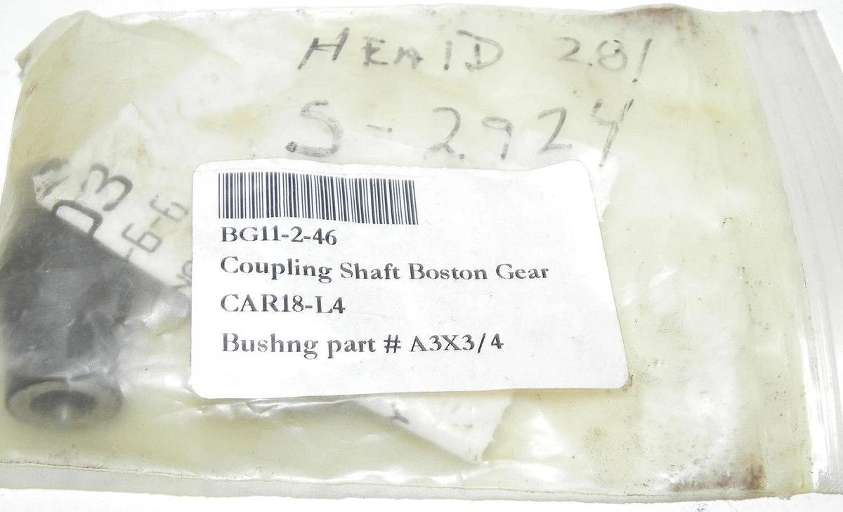 Used NEW BOSTON GEAR BG11-2-4-6 SHAFT COUPLING BUSHING P/N: A3X3/4, BG11246