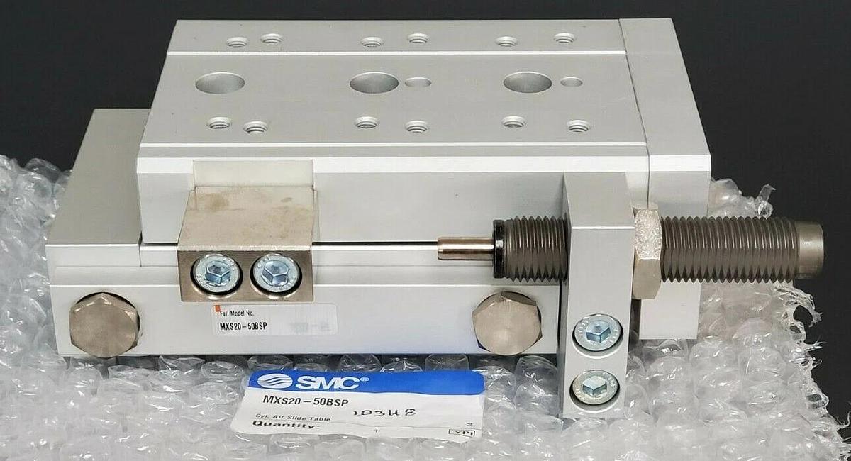 Used NEW SMC MXS20-50BSP CYLINDER AIR SLIDE TABLE MXS2050BSP