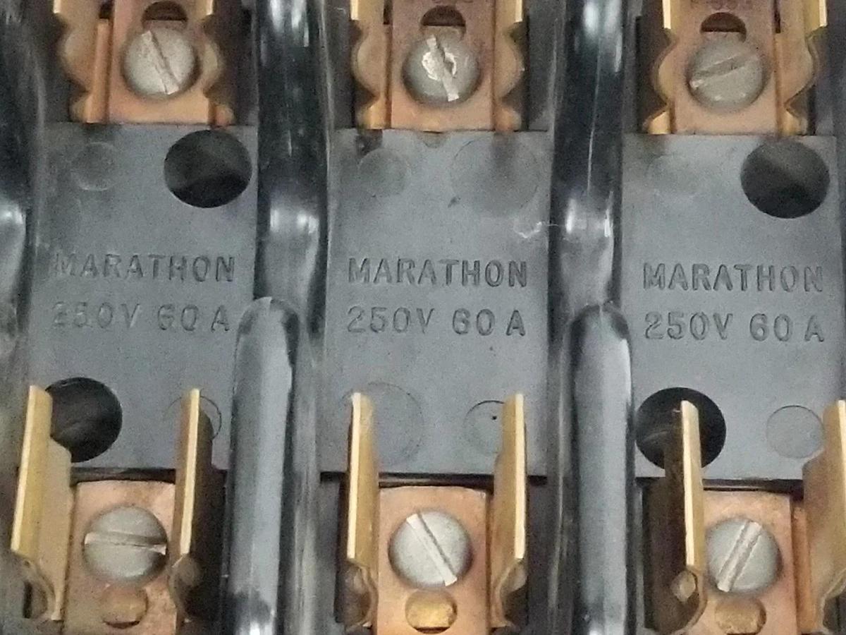 Used LOT OF 5 MARATHON F60A SERIES FUSE HOLDERS 250V, 60A, 3P