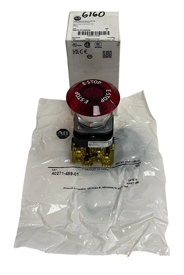 Used ALLEN BRADLEY 800TC-FXJE6A5S /T 30mm PUSH-PULL DEVICE 800T PUSH BUTTON RED NSMP